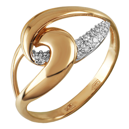 Кольцо, золото, фианит, 01-114613